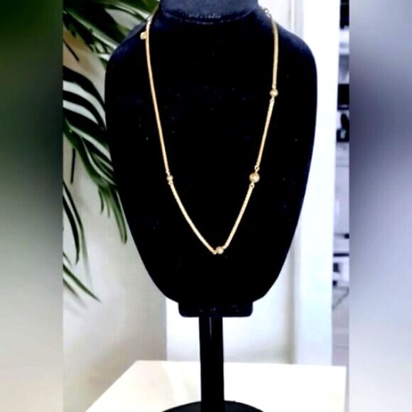 AVON NECKLACE Chain Delicate BALL GOLD-TONE 17.5" VINTAGE 1977 - Picture 2 of 12